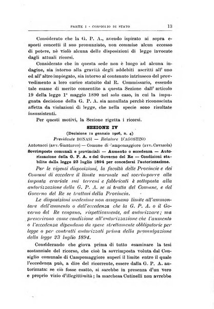 La giustizia amministrativa raccolta di decisioni e pareri del Consiglio di Stato, decisioni della Corte dei conti, sentenze della Cassazione di Roma, e decisioni delle Giunte provinciali amministrative