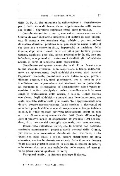 La giustizia amministrativa raccolta di decisioni e pareri del Consiglio di Stato, decisioni della Corte dei conti, sentenze della Cassazione di Roma, e decisioni delle Giunte provinciali amministrative