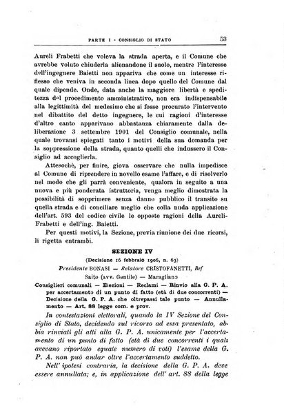 La giustizia amministrativa raccolta di decisioni e pareri del Consiglio di Stato, decisioni della Corte dei conti, sentenze della Cassazione di Roma, e decisioni delle Giunte provinciali amministrative