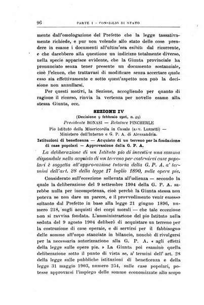 La giustizia amministrativa raccolta di decisioni e pareri del Consiglio di Stato, decisioni della Corte dei conti, sentenze della Cassazione di Roma, e decisioni delle Giunte provinciali amministrative