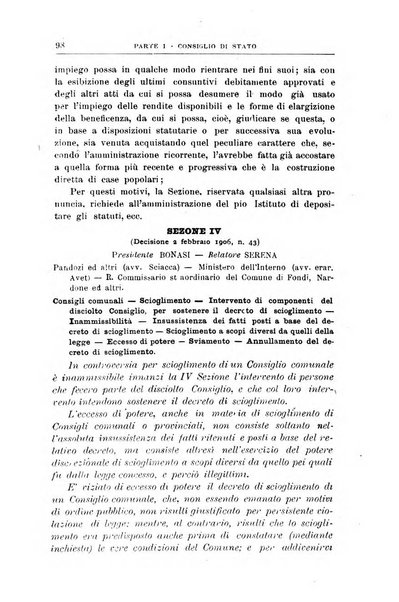 La giustizia amministrativa raccolta di decisioni e pareri del Consiglio di Stato, decisioni della Corte dei conti, sentenze della Cassazione di Roma, e decisioni delle Giunte provinciali amministrative