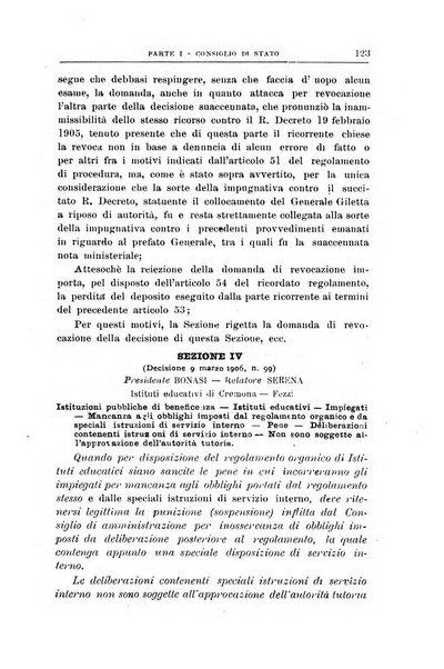 La giustizia amministrativa raccolta di decisioni e pareri del Consiglio di Stato, decisioni della Corte dei conti, sentenze della Cassazione di Roma, e decisioni delle Giunte provinciali amministrative