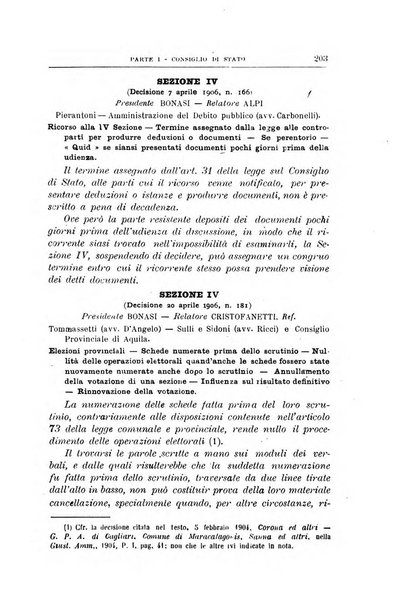 La giustizia amministrativa raccolta di decisioni e pareri del Consiglio di Stato, decisioni della Corte dei conti, sentenze della Cassazione di Roma, e decisioni delle Giunte provinciali amministrative