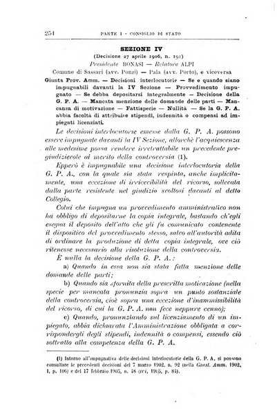 La giustizia amministrativa raccolta di decisioni e pareri del Consiglio di Stato, decisioni della Corte dei conti, sentenze della Cassazione di Roma, e decisioni delle Giunte provinciali amministrative