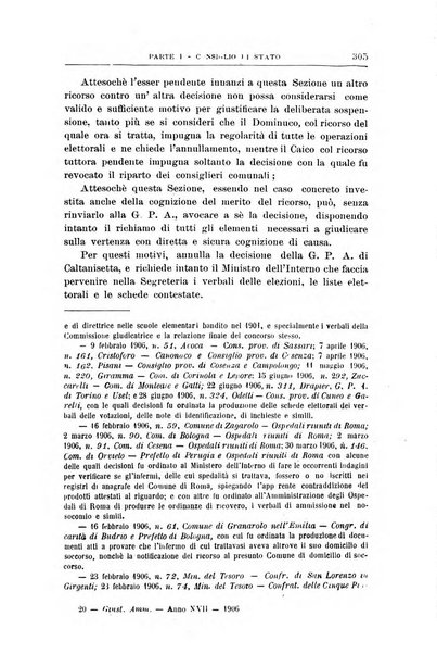 La giustizia amministrativa raccolta di decisioni e pareri del Consiglio di Stato, decisioni della Corte dei conti, sentenze della Cassazione di Roma, e decisioni delle Giunte provinciali amministrative