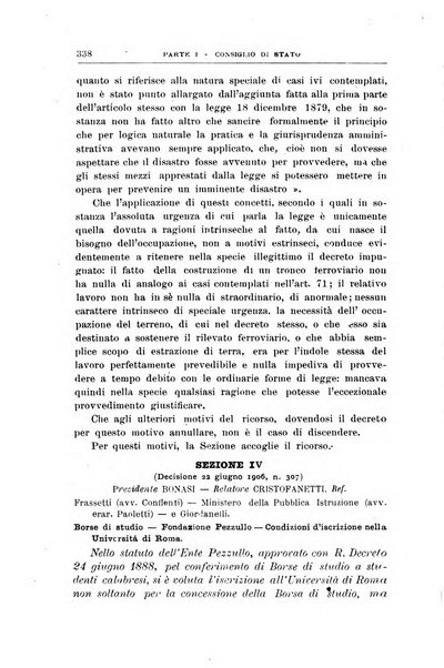 La giustizia amministrativa raccolta di decisioni e pareri del Consiglio di Stato, decisioni della Corte dei conti, sentenze della Cassazione di Roma, e decisioni delle Giunte provinciali amministrative