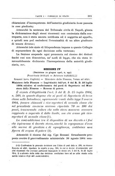 La giustizia amministrativa raccolta di decisioni e pareri del Consiglio di Stato, decisioni della Corte dei conti, sentenze della Cassazione di Roma, e decisioni delle Giunte provinciali amministrative