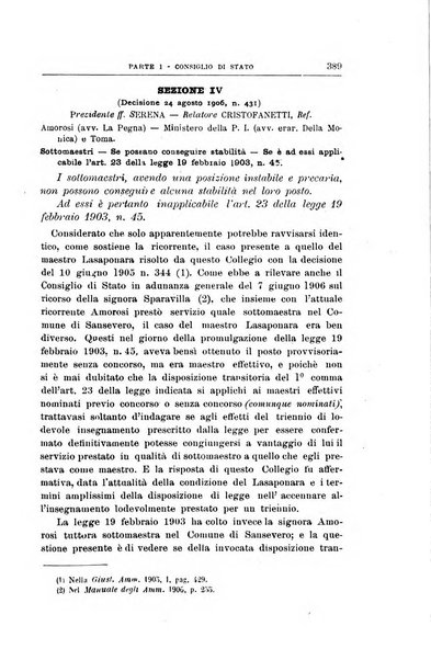 La giustizia amministrativa raccolta di decisioni e pareri del Consiglio di Stato, decisioni della Corte dei conti, sentenze della Cassazione di Roma, e decisioni delle Giunte provinciali amministrative