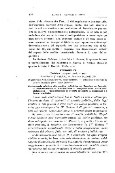 La giustizia amministrativa raccolta di decisioni e pareri del Consiglio di Stato, decisioni della Corte dei conti, sentenze della Cassazione di Roma, e decisioni delle Giunte provinciali amministrative