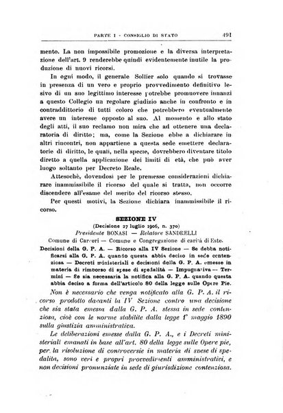 La giustizia amministrativa raccolta di decisioni e pareri del Consiglio di Stato, decisioni della Corte dei conti, sentenze della Cassazione di Roma, e decisioni delle Giunte provinciali amministrative