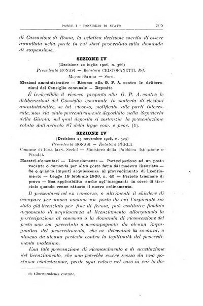 La giustizia amministrativa raccolta di decisioni e pareri del Consiglio di Stato, decisioni della Corte dei conti, sentenze della Cassazione di Roma, e decisioni delle Giunte provinciali amministrative