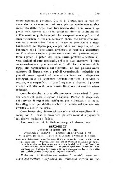 La giustizia amministrativa raccolta di decisioni e pareri del Consiglio di Stato, decisioni della Corte dei conti, sentenze della Cassazione di Roma, e decisioni delle Giunte provinciali amministrative