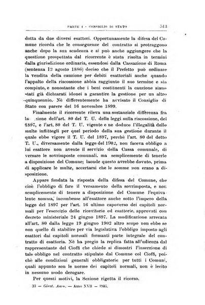 La giustizia amministrativa raccolta di decisioni e pareri del Consiglio di Stato, decisioni della Corte dei conti, sentenze della Cassazione di Roma, e decisioni delle Giunte provinciali amministrative