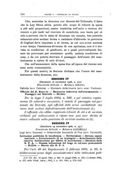 La giustizia amministrativa raccolta di decisioni e pareri del Consiglio di Stato, decisioni della Corte dei conti, sentenze della Cassazione di Roma, e decisioni delle Giunte provinciali amministrative