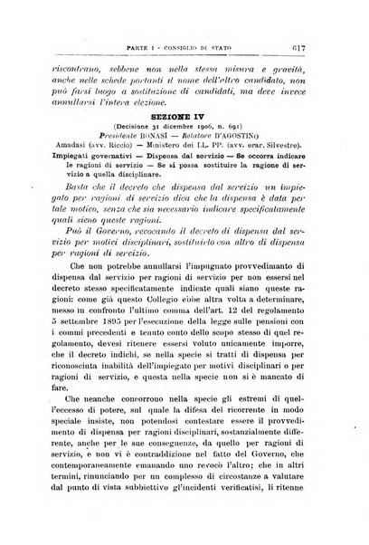 La giustizia amministrativa raccolta di decisioni e pareri del Consiglio di Stato, decisioni della Corte dei conti, sentenze della Cassazione di Roma, e decisioni delle Giunte provinciali amministrative