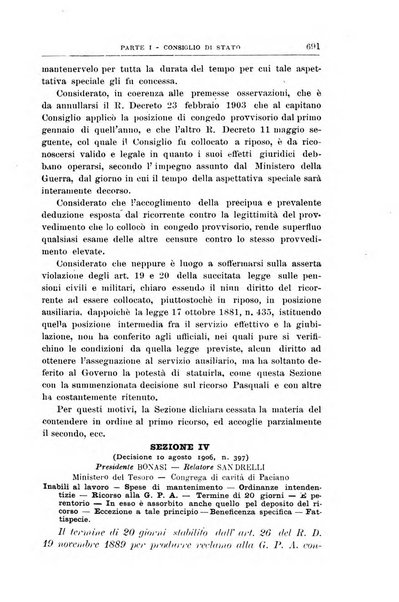 La giustizia amministrativa raccolta di decisioni e pareri del Consiglio di Stato, decisioni della Corte dei conti, sentenze della Cassazione di Roma, e decisioni delle Giunte provinciali amministrative