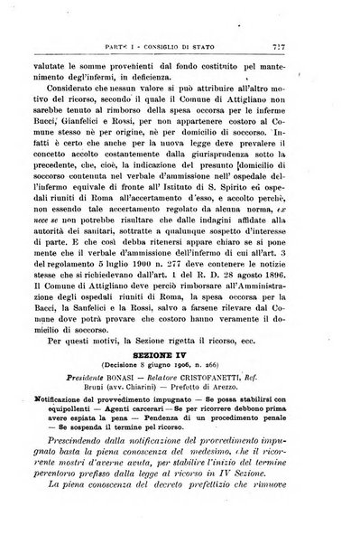 La giustizia amministrativa raccolta di decisioni e pareri del Consiglio di Stato, decisioni della Corte dei conti, sentenze della Cassazione di Roma, e decisioni delle Giunte provinciali amministrative