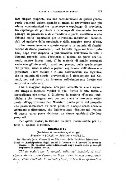 La giustizia amministrativa raccolta di decisioni e pareri del Consiglio di Stato, decisioni della Corte dei conti, sentenze della Cassazione di Roma, e decisioni delle Giunte provinciali amministrative