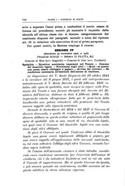 La giustizia amministrativa raccolta di decisioni e pareri del Consiglio di Stato, decisioni della Corte dei conti, sentenze della Cassazione di Roma, e decisioni delle Giunte provinciali amministrative