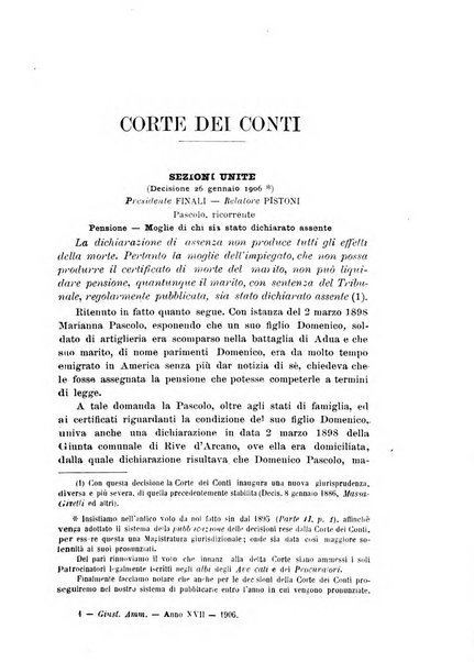 La giustizia amministrativa raccolta di decisioni e pareri del Consiglio di Stato, decisioni della Corte dei conti, sentenze della Cassazione di Roma, e decisioni delle Giunte provinciali amministrative