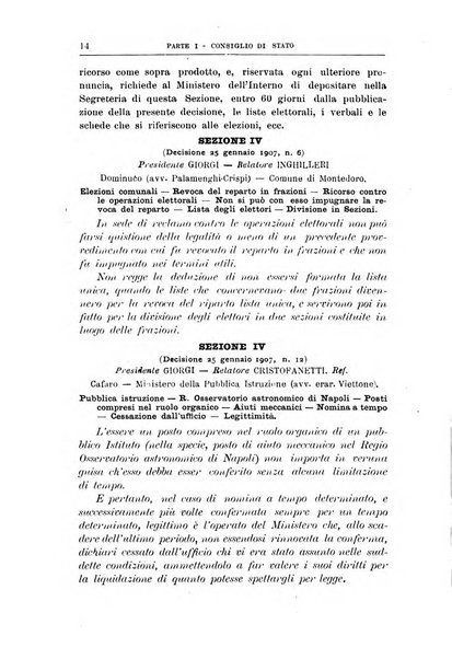 La giustizia amministrativa raccolta di decisioni e pareri del Consiglio di Stato, decisioni della Corte dei conti, sentenze della Cassazione di Roma, e decisioni delle Giunte provinciali amministrative