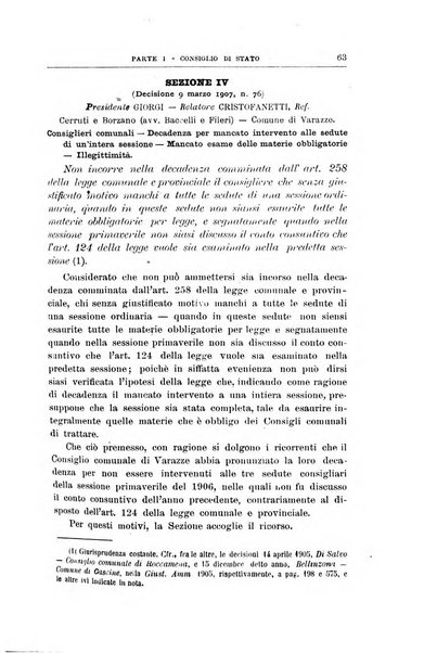 La giustizia amministrativa raccolta di decisioni e pareri del Consiglio di Stato, decisioni della Corte dei conti, sentenze della Cassazione di Roma, e decisioni delle Giunte provinciali amministrative