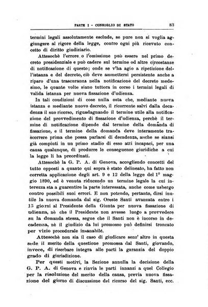 La giustizia amministrativa raccolta di decisioni e pareri del Consiglio di Stato, decisioni della Corte dei conti, sentenze della Cassazione di Roma, e decisioni delle Giunte provinciali amministrative