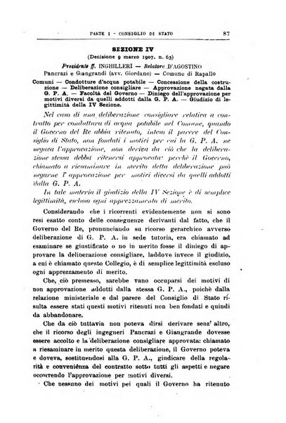 La giustizia amministrativa raccolta di decisioni e pareri del Consiglio di Stato, decisioni della Corte dei conti, sentenze della Cassazione di Roma, e decisioni delle Giunte provinciali amministrative