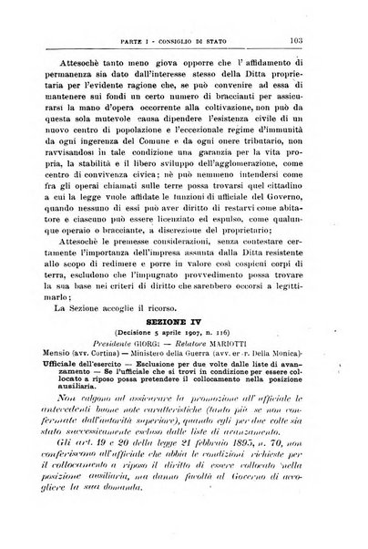 La giustizia amministrativa raccolta di decisioni e pareri del Consiglio di Stato, decisioni della Corte dei conti, sentenze della Cassazione di Roma, e decisioni delle Giunte provinciali amministrative