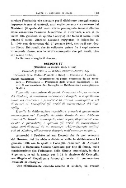 La giustizia amministrativa raccolta di decisioni e pareri del Consiglio di Stato, decisioni della Corte dei conti, sentenze della Cassazione di Roma, e decisioni delle Giunte provinciali amministrative