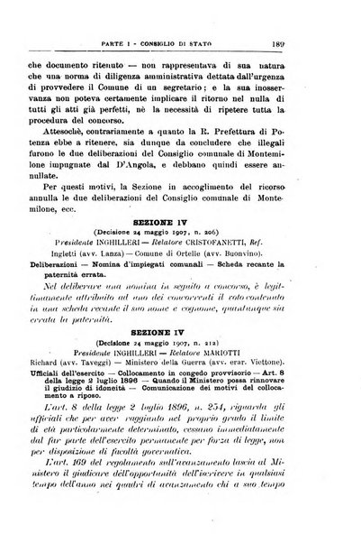 La giustizia amministrativa raccolta di decisioni e pareri del Consiglio di Stato, decisioni della Corte dei conti, sentenze della Cassazione di Roma, e decisioni delle Giunte provinciali amministrative