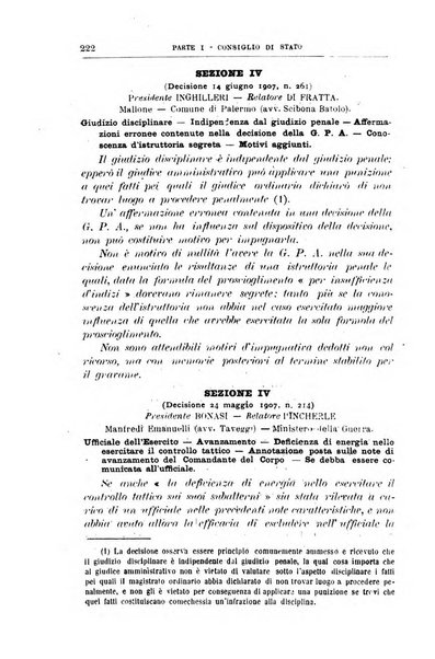 La giustizia amministrativa raccolta di decisioni e pareri del Consiglio di Stato, decisioni della Corte dei conti, sentenze della Cassazione di Roma, e decisioni delle Giunte provinciali amministrative