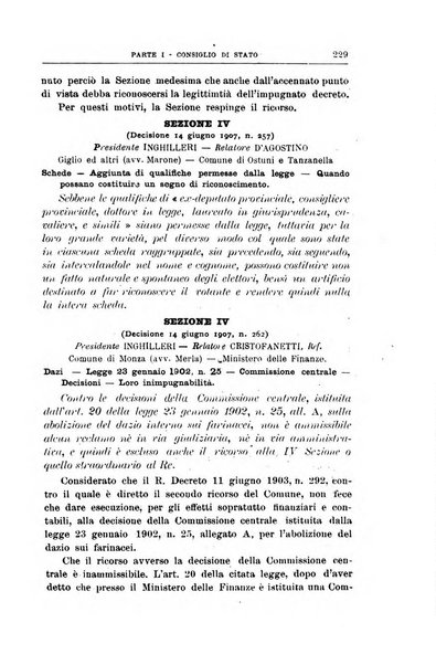 La giustizia amministrativa raccolta di decisioni e pareri del Consiglio di Stato, decisioni della Corte dei conti, sentenze della Cassazione di Roma, e decisioni delle Giunte provinciali amministrative