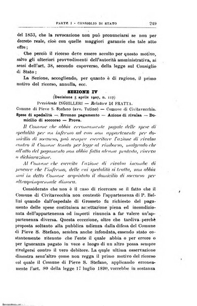 La giustizia amministrativa raccolta di decisioni e pareri del Consiglio di Stato, decisioni della Corte dei conti, sentenze della Cassazione di Roma, e decisioni delle Giunte provinciali amministrative