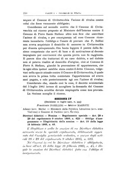 La giustizia amministrativa raccolta di decisioni e pareri del Consiglio di Stato, decisioni della Corte dei conti, sentenze della Cassazione di Roma, e decisioni delle Giunte provinciali amministrative