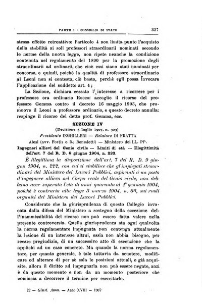 La giustizia amministrativa raccolta di decisioni e pareri del Consiglio di Stato, decisioni della Corte dei conti, sentenze della Cassazione di Roma, e decisioni delle Giunte provinciali amministrative