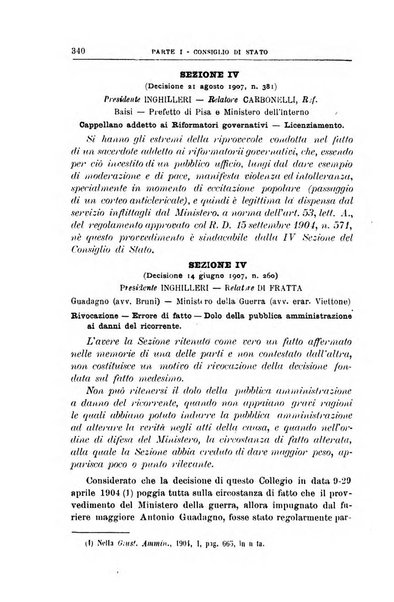 La giustizia amministrativa raccolta di decisioni e pareri del Consiglio di Stato, decisioni della Corte dei conti, sentenze della Cassazione di Roma, e decisioni delle Giunte provinciali amministrative