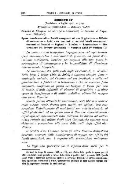 La giustizia amministrativa raccolta di decisioni e pareri del Consiglio di Stato, decisioni della Corte dei conti, sentenze della Cassazione di Roma, e decisioni delle Giunte provinciali amministrative