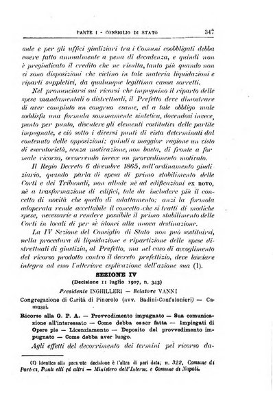 La giustizia amministrativa raccolta di decisioni e pareri del Consiglio di Stato, decisioni della Corte dei conti, sentenze della Cassazione di Roma, e decisioni delle Giunte provinciali amministrative