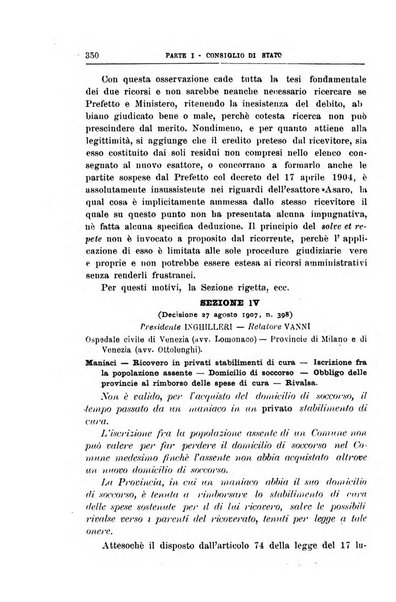 La giustizia amministrativa raccolta di decisioni e pareri del Consiglio di Stato, decisioni della Corte dei conti, sentenze della Cassazione di Roma, e decisioni delle Giunte provinciali amministrative