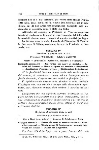 La giustizia amministrativa raccolta di decisioni e pareri del Consiglio di Stato, decisioni della Corte dei conti, sentenze della Cassazione di Roma, e decisioni delle Giunte provinciali amministrative