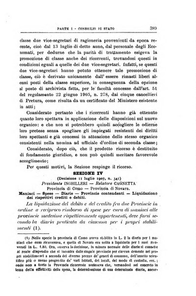 La giustizia amministrativa raccolta di decisioni e pareri del Consiglio di Stato, decisioni della Corte dei conti, sentenze della Cassazione di Roma, e decisioni delle Giunte provinciali amministrative