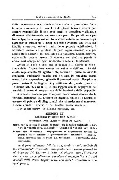 La giustizia amministrativa raccolta di decisioni e pareri del Consiglio di Stato, decisioni della Corte dei conti, sentenze della Cassazione di Roma, e decisioni delle Giunte provinciali amministrative