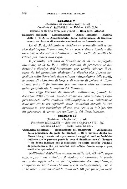 La giustizia amministrativa raccolta di decisioni e pareri del Consiglio di Stato, decisioni della Corte dei conti, sentenze della Cassazione di Roma, e decisioni delle Giunte provinciali amministrative