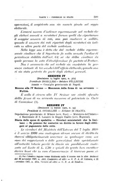 La giustizia amministrativa raccolta di decisioni e pareri del Consiglio di Stato, decisioni della Corte dei conti, sentenze della Cassazione di Roma, e decisioni delle Giunte provinciali amministrative