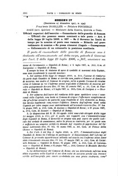 La giustizia amministrativa raccolta di decisioni e pareri del Consiglio di Stato, decisioni della Corte dei conti, sentenze della Cassazione di Roma, e decisioni delle Giunte provinciali amministrative