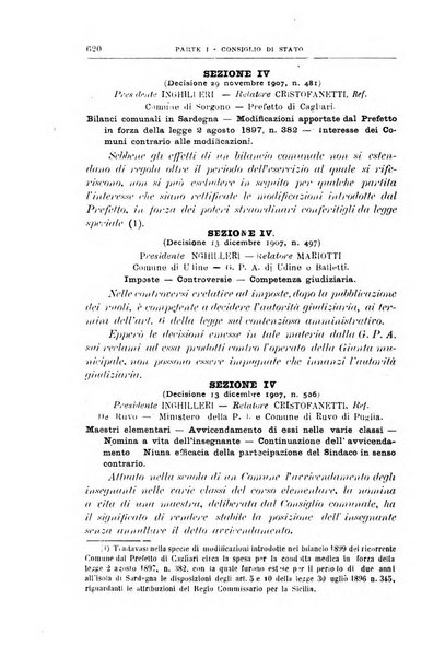 La giustizia amministrativa raccolta di decisioni e pareri del Consiglio di Stato, decisioni della Corte dei conti, sentenze della Cassazione di Roma, e decisioni delle Giunte provinciali amministrative