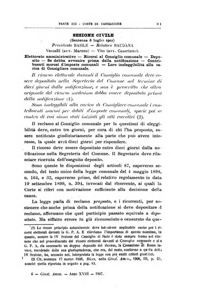 La giustizia amministrativa raccolta di decisioni e pareri del Consiglio di Stato, decisioni della Corte dei conti, sentenze della Cassazione di Roma, e decisioni delle Giunte provinciali amministrative