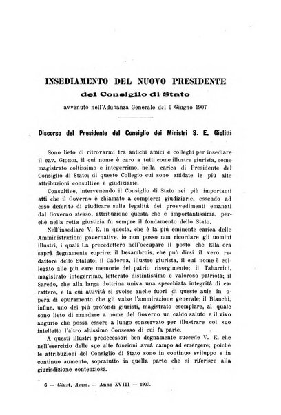 La giustizia amministrativa raccolta di decisioni e pareri del Consiglio di Stato, decisioni della Corte dei conti, sentenze della Cassazione di Roma, e decisioni delle Giunte provinciali amministrative