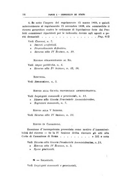 La giustizia amministrativa raccolta di decisioni e pareri del Consiglio di Stato, decisioni della Corte dei conti, sentenze della Cassazione di Roma, e decisioni delle Giunte provinciali amministrative